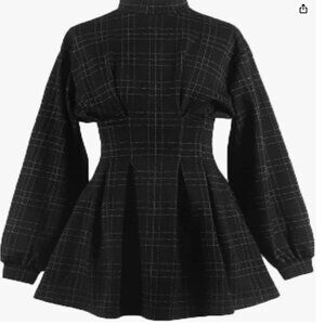 Plad Long Sleeve Dress